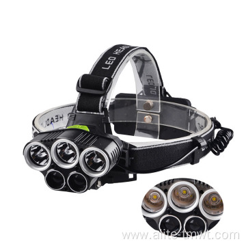 High Quality Aluminum 1800 Lumen Rechargeable 5LED Headlamp